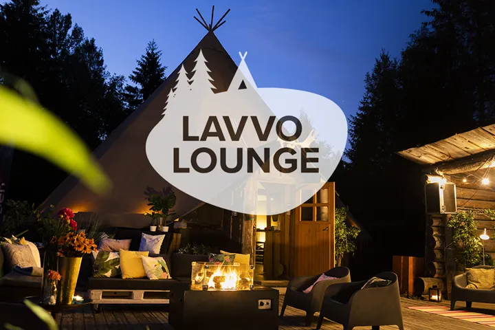 Lavvo Lounge hos Eventgarden i kveldslys